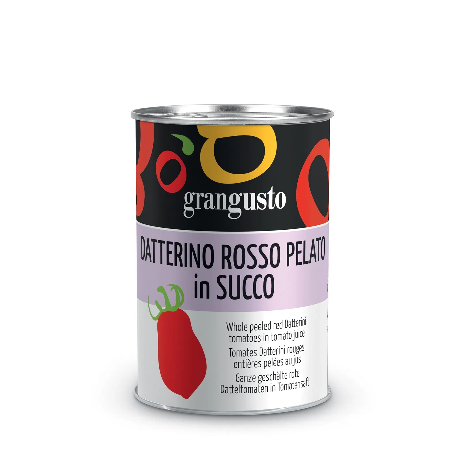 Grangusto Whole peeled red Datterini tomatoes in tomato juice 400g