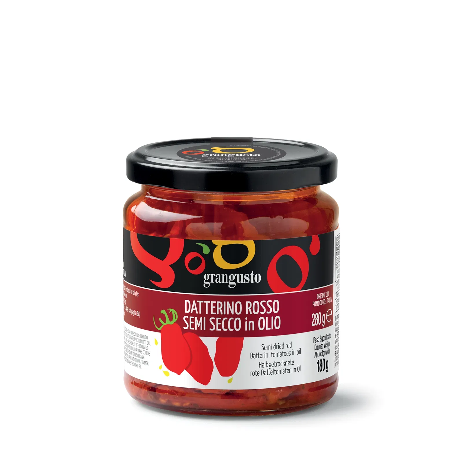 Grangusto Semi dried red Datterini tomatoes in oil 280g