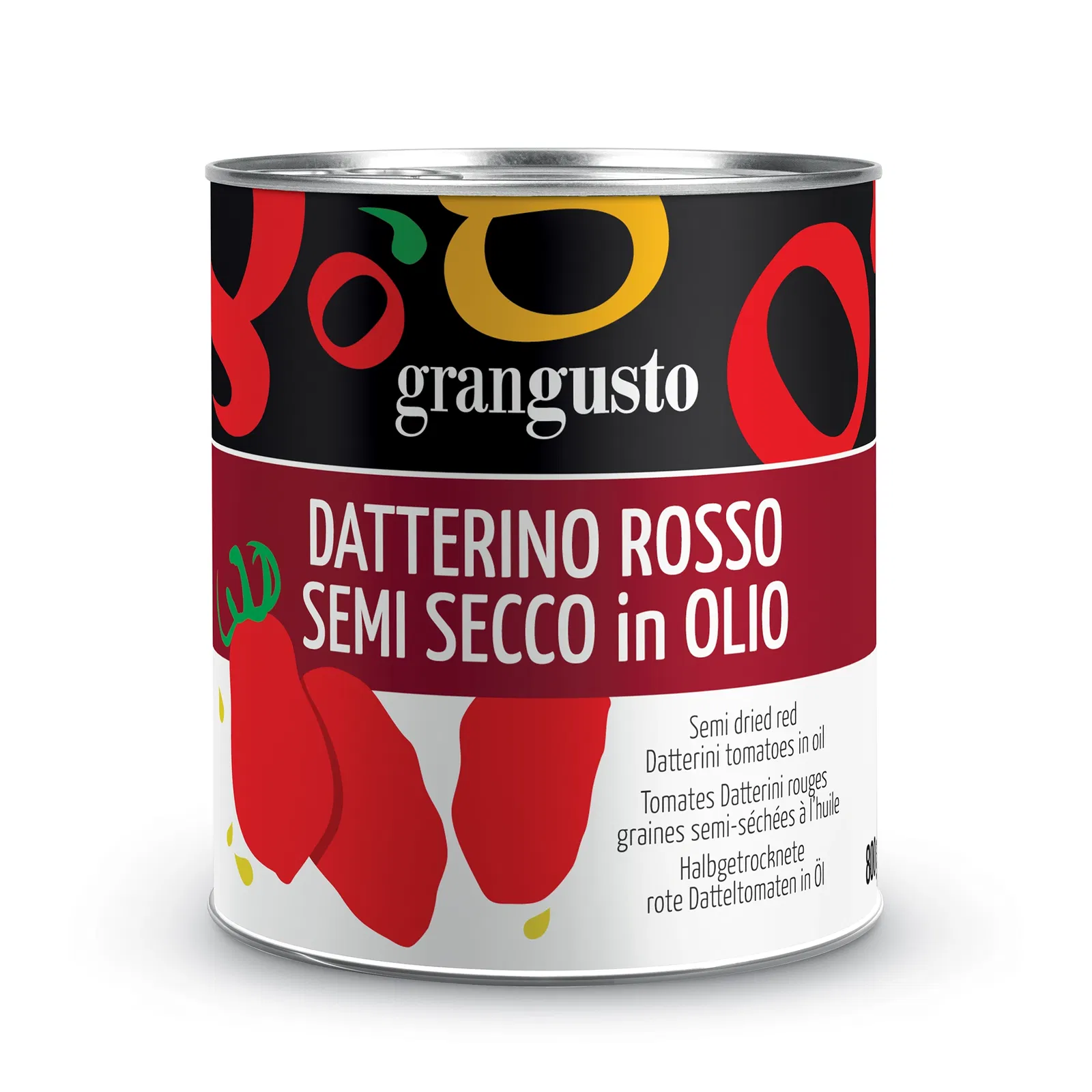 Grangusto Semi dried red Datterini tomatoes in oil 800g