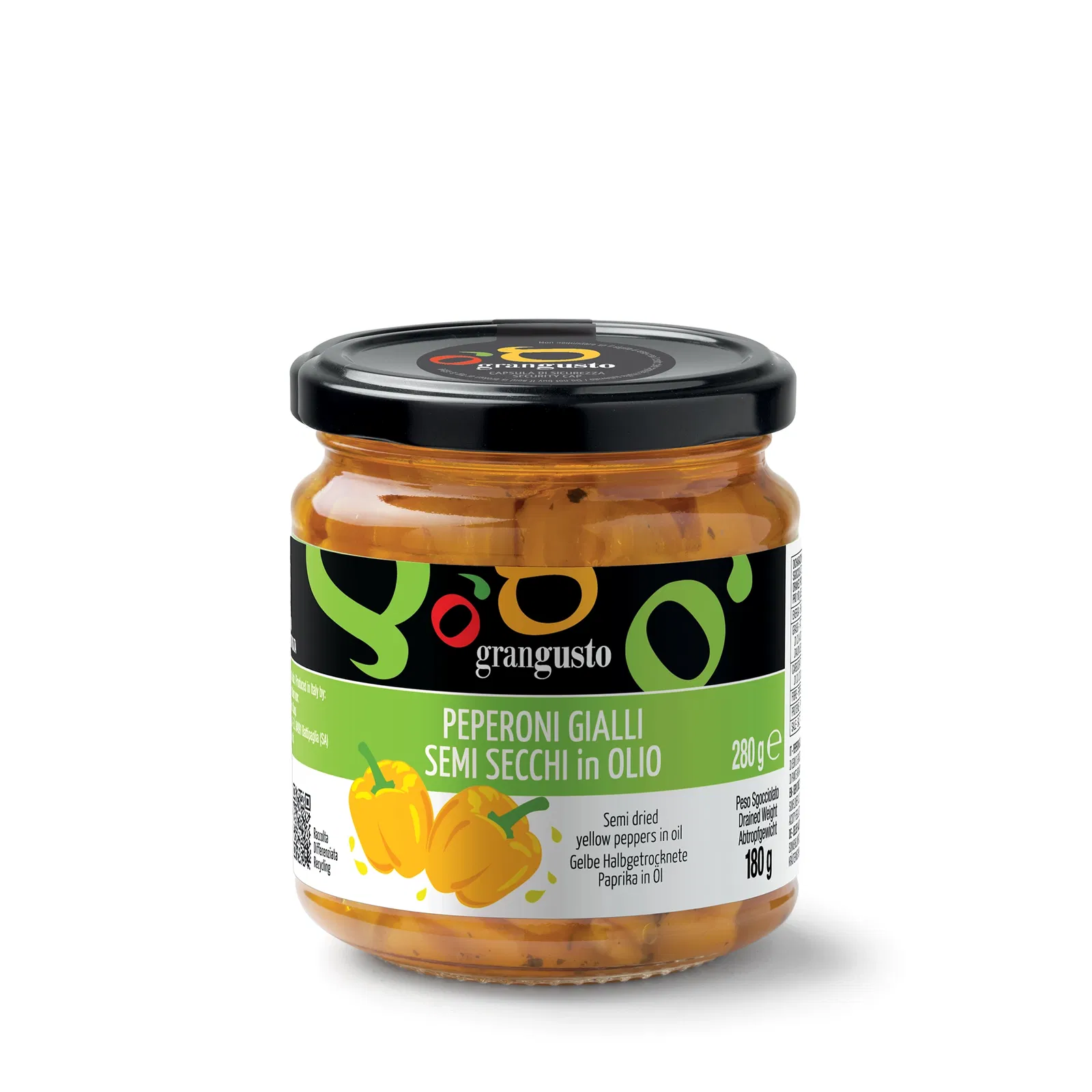 Grangusto Semi dried yellow peppers in oil 280g