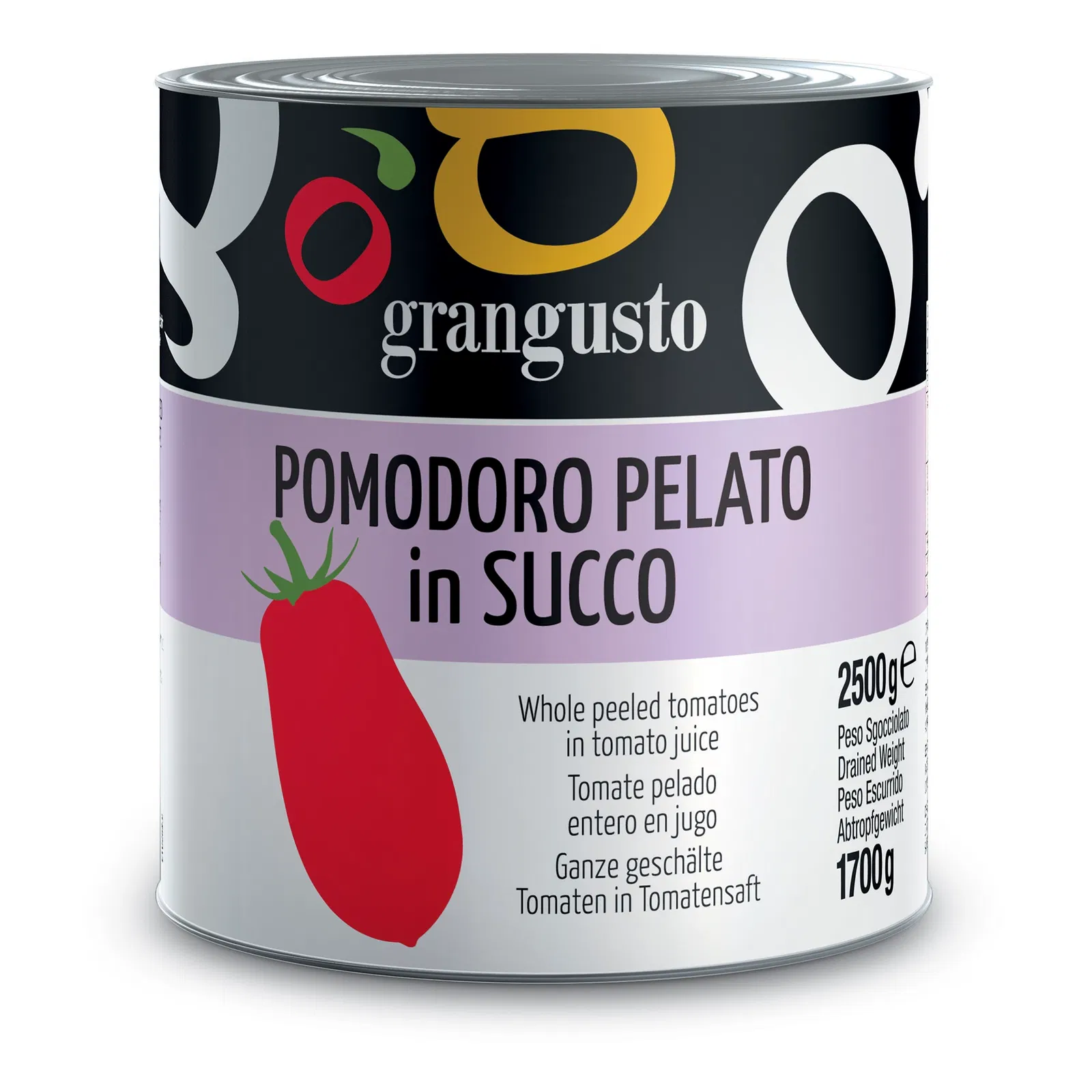 Grangusto Whole peeled tomatoes in tomato juice 2.5Kg