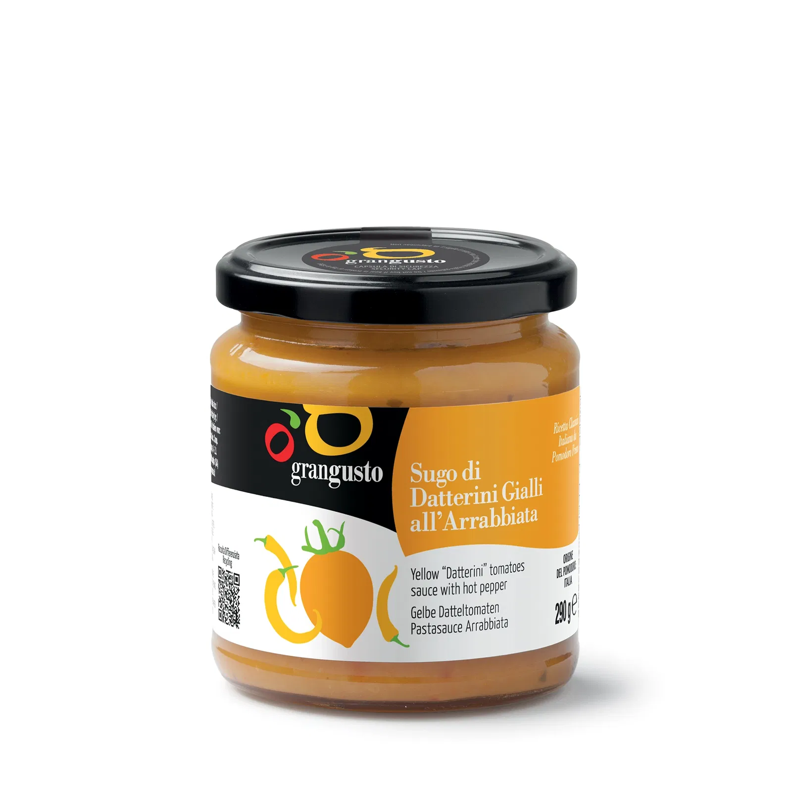 Grangusto Yellow Datterini tomatoes sauce with hot pepper 290g