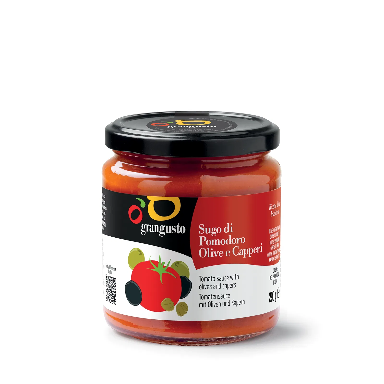 Grangusto Tomato sauce with olives and capers 290g